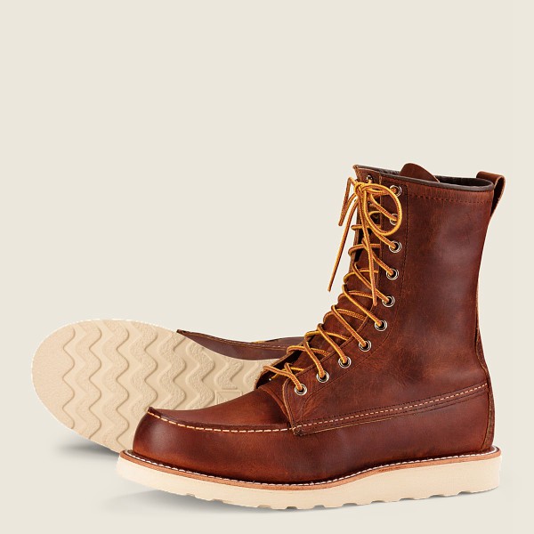 Botas Red Wing Heritage Hombre Marrom - Classic Moc - 8-Inchr Rough & Tough Cuero - 659-GOZKYH